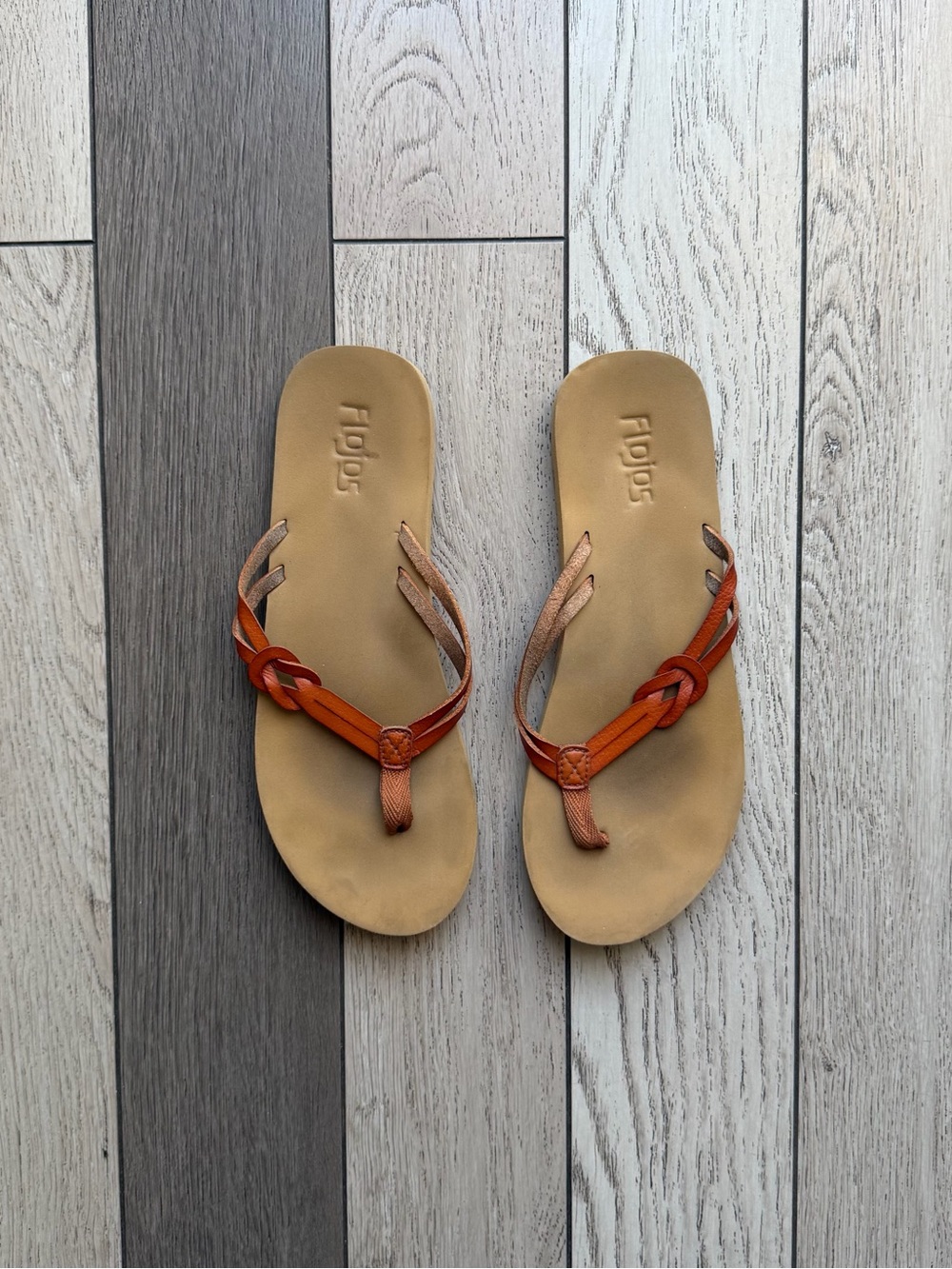 Flojos Women's Orange Leather Sandals size 7